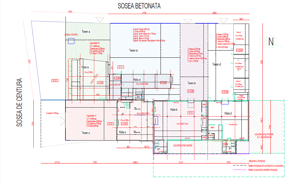 Hala de inchiriat Bucuresti Sud, zona Popesti Leordeni - plan constructie