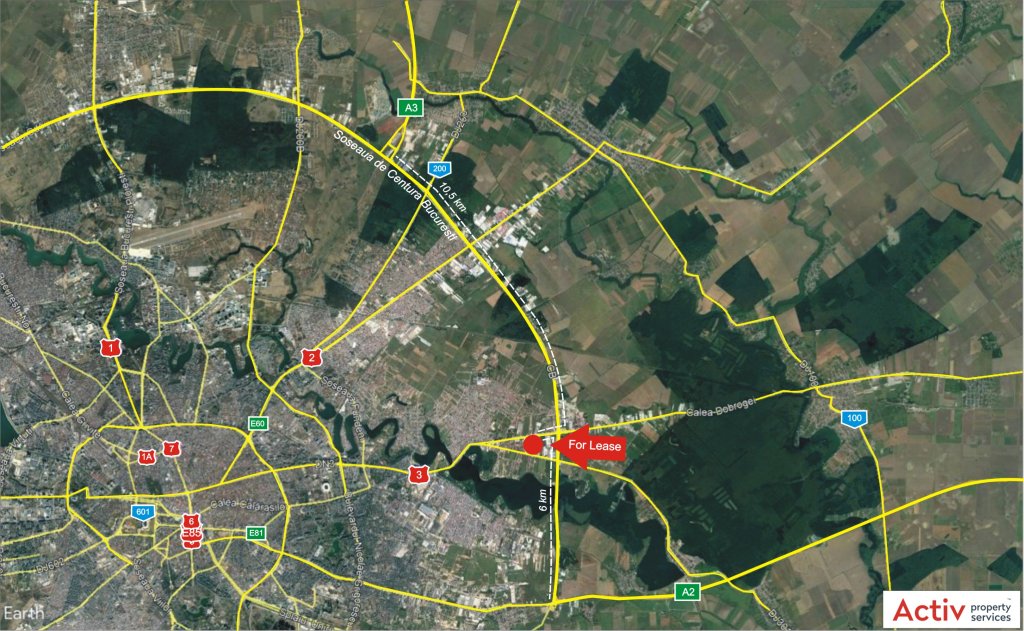Hala de inchiriat Pantelimon – Sf. Calinic - localizare harta