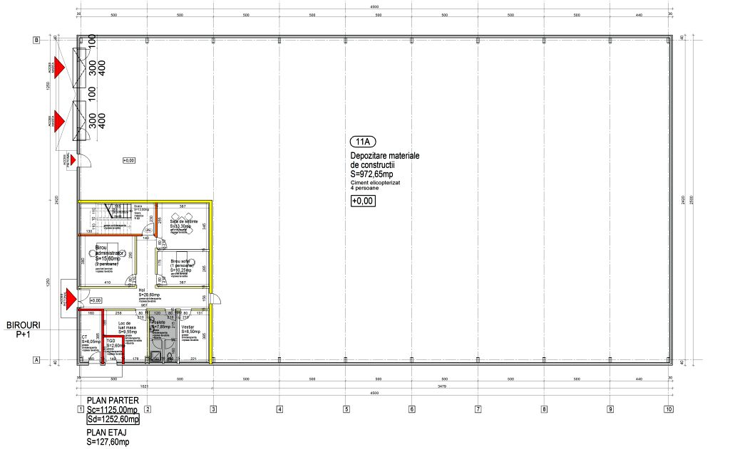 Hala de Vanzare Bucuresti Nord, zona Otopeni – Avram Iancu 11A, plan hala